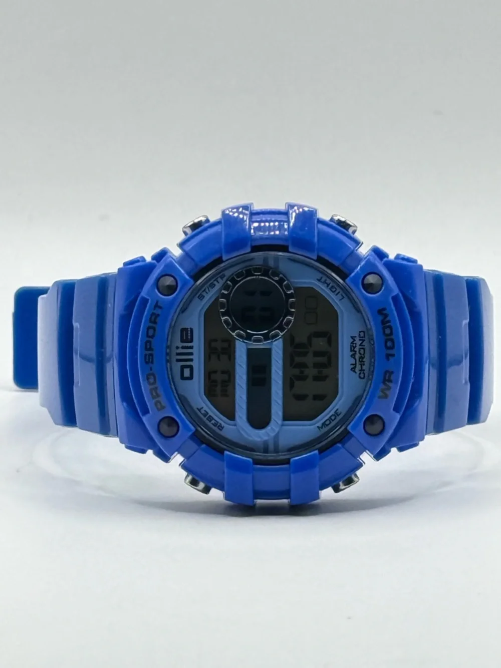 Ollie Digital Watch featuring a Blue Resin Band and Bezel Chronograph